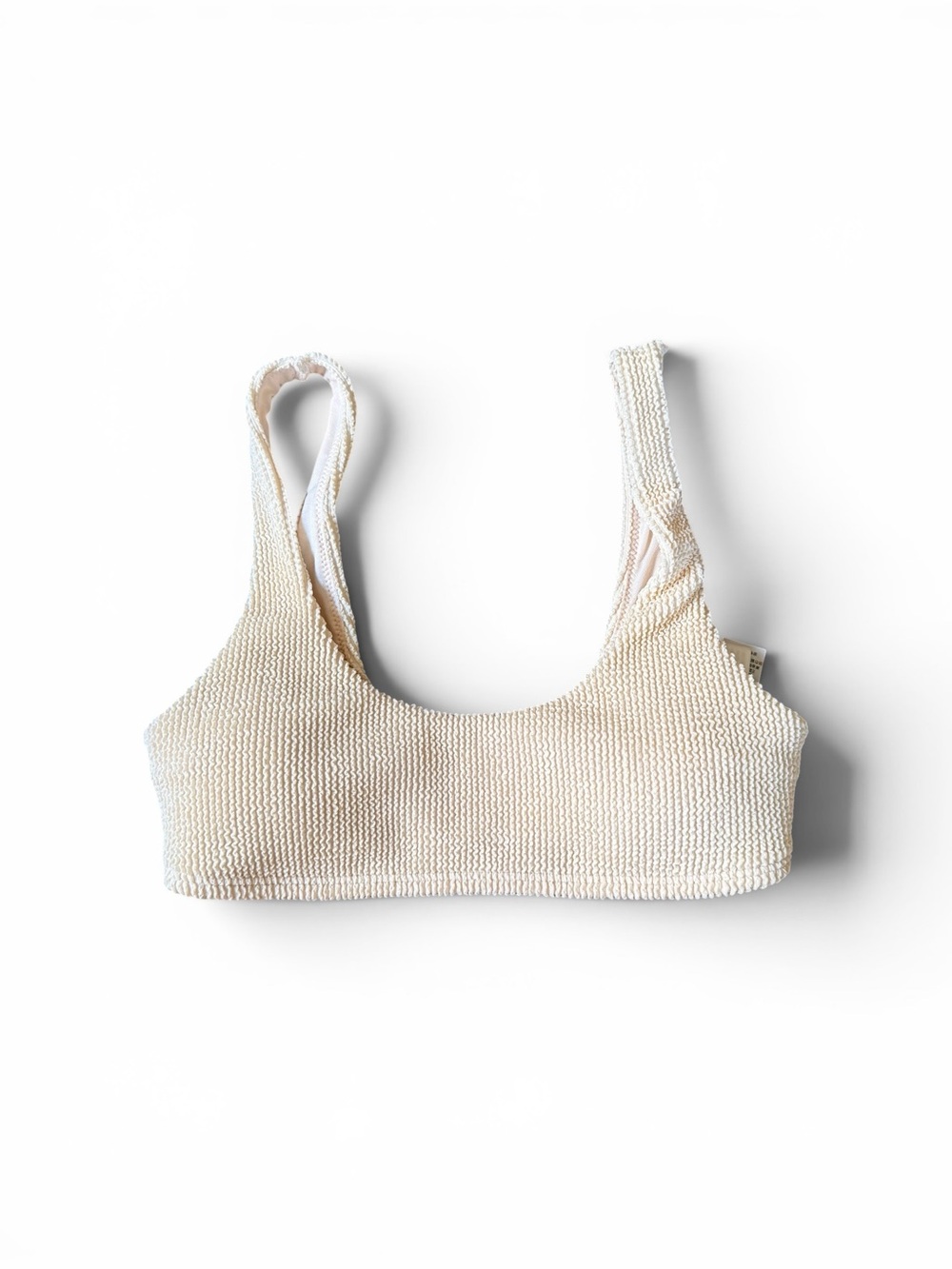 Hollister Seamless Cream Textured Crop Bralette Swimsuit top bikini
